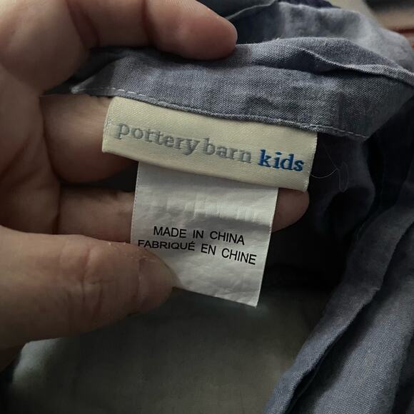 Pottery Barn Kids Quilted Boys Club Red & Tan Pillow Sham - Standard - Back Ties - Picture 9 of 10